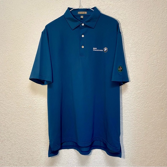 Peter Millar x Conway Farms Polo Men’s Large Blue BMW Championship Golf Shirt - Picture 1 of 10